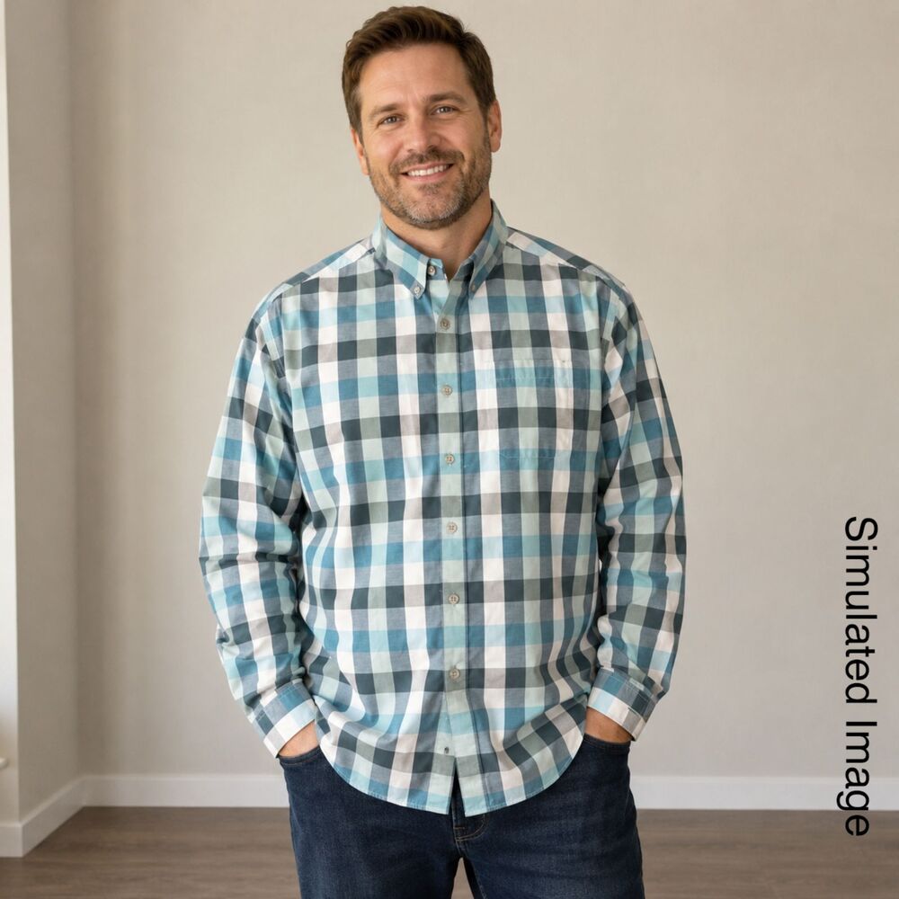 Eddie Bauer Mens 2XL Travex Plaid Shirt Mesh Lined Outdoor Button Up